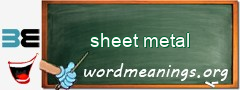 WordMeaning blackboard for sheet metal